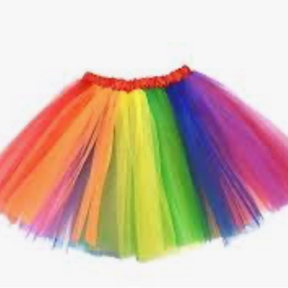 Adult Rainbow Cowboy Hat, Necklace and Tutu - Picture 2 of 4
